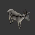 Realistic White Goat With Curved Horns And Beard Standing On Neutral Background