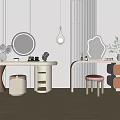 Modern Cream Style Home Dressing Table 3d model
