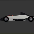 Sleek Single Seat Race Car With Aerodynamic Design Black White Body And Orange Accents