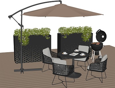 Landscape Outdoor Seat Parasol 3d model