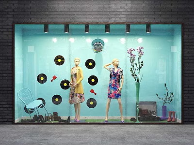 Window Store Facade Display Window Display Wall Door Window 3d model