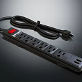 Black TRIPP LITE Power Strip With Multiple Outlets And Durable Power Cord 3d model