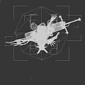 Mythical Antlered Creature With Red Eyes Lanky Figure Tattered Cloth And Twisted Branches Holding Sword