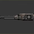 Three Metallic Mechanical Devices With Black Brown Accents And Detailed Design On Dark Background
