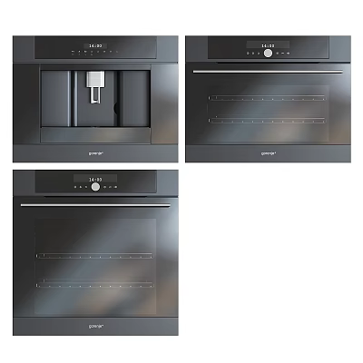 Modern Built in Kitchen Appliances Featuring Sharp Oven And Water Dispenser 3d model