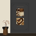 Modern Middle Ancient Style Decorative Painting 3d model