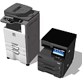 Efficient Modern Office Electronics Multifunctional Printers And Copiers With Display Screens 3d model