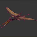 Pterosaur With Outstretched Wings Long Beak And Detailed Body Structure