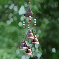 Hanging Decorative Ornament Set With Copper Bells And Colorful Beads For Outdoor Garden