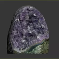 Natural Amethyst Geode Stone With Purple Crystals And Green Outer Layer