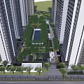 Tall Modern High Rise Buildings With Contemporary Design in Urban Cityscape