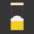 Yellow And White Mobile Food Cart With Transparent Display Case And Wheels