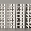 Modern White Room Dividers With Geometric Cutout Patterns For Interior Decor 3d model