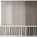 Modern Light Colored Curtains With Sheer Layer 3d model