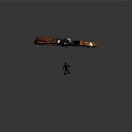 Quadruple Rotor Drone With Orange Black Frame For Rescue Transport Carrying Miniature Figure
