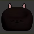 Cat Shaped Single Sofa With Pink Ears Tail And Whisker Details