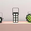 Stage Lighting Fixtures With Various Shapes And Green LED Lights
