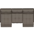 Modern Beige Leather Sectional Sofa With Reclining Seats And Comfortable Design