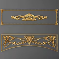 Golden Carvings Classical Decorative Elements With Intricate Patterns For Interior Design 3d model
