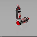 Red And White Cross Marked Tactical Weapons With Dual Portable Design Structure 3d model