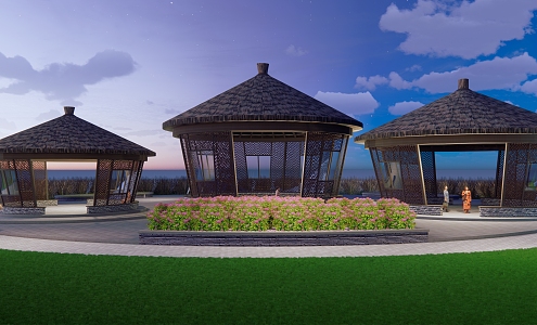 Modern pavilion haystack sale house 3d model