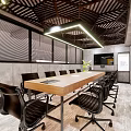 Public Office Space With Open Design Green Plants Staircase And Comfortable Seating