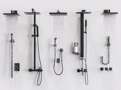 Modern Shower Systems With Multiple Styles And Handheld Spray Functions 3d model