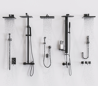 Modern Shower Faucet Combination 3d model