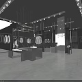Modern Clothing Store Interior With Clothing Racks Mannequins And Decorative Lighting