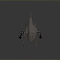 Futuristic Fantasy Creature Character With Shark Head And Long Mechanical Legs