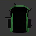 Black And Green Gaming Chair With Mesh Design Logo On Backrest Black Base And Wheels