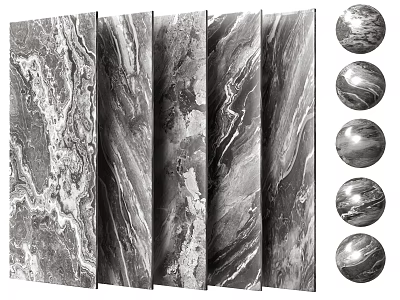 Marble Pattern Floor Tiles With Large Slabs And Round Samples 3d model