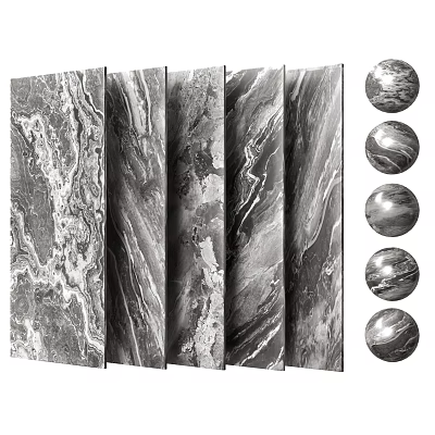 Marble Pattern Floor Tiles With Large Slabs And Round Samples 3d model