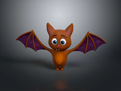 Cartoon bat bat creature magical bird 3d model