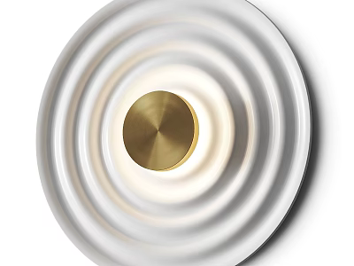 Modern Wall Lamp With Gold Center And White Ring Design For Home Decor 3d model