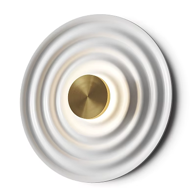 Modern Wall Lamp With Gold Center And White Ring Design For Home Decor 3d model