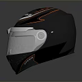 VELDX Combat Weapon Helmet With Black Orange Accents And Transparent Visor