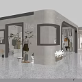 Modern Minimalist Clothing Store Interior With Mannequins Hanging Clothes Decorative Plants And Sleek Flooring