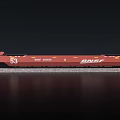 Red BNSF Train Car Featuring Number 53 And Trash Snack Marking 3d model