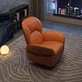 Orange Leather Massage Chair With Modern Design For Comfortable Home Relaxation