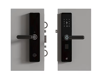 Smart Door Lock With Digital Keypad Fingerprint Recognition And Modern Design 3d model