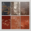 Chinese Traditional Paintings With Mountain Landscapes Birds Bamboo And Flowers For Wall Decor