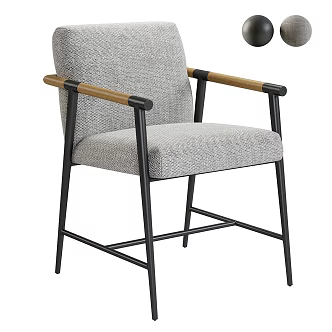 Simple Dining Chair Fabric Dining Chair Fabric Casual Chair Fabric Single Chair Wood Single Chair Casual Single Chair Courtyard Casual Chair 3d model