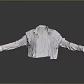 Lightweight White Shirt With Long Sleeves Open Front Casual Fashion Design Comfortable Fit