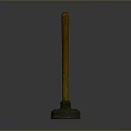 Household Plunger with Long Wooden Handle and Rubber Suction Base