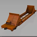 Orange Tilted Freight Train Car Modern Industrial Metal Structure For Cargo Transport