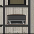 Vintage Retro Radio Speaker With Two Knobs Grille Front Brown Frame And Gray Background 3d model