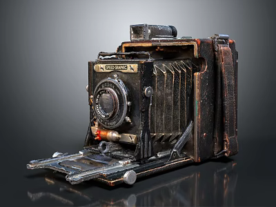 Vintage Style Digital Camera With Leather Bellows And Classic Design 3d model