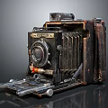 Vintage Style Digital Camera With Leather Bellows And Classic Design 3d model