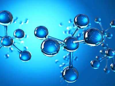 Medical Device Molecular Structure Design With Blue Spherical Components And Connected Rods 3d model